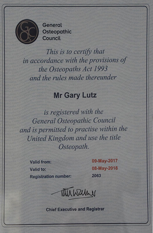General Osteopathic council certification